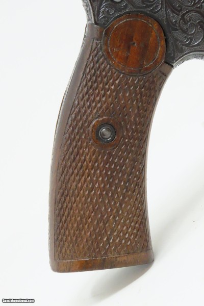Scarce Antique HENRI PIEPER Model 1893 Gas Seal 8mm Revolver SCROLL ENGRAVE 7-SHOT NAGANT TYPE BELGIAN REVOLVER - Image 4 of 17