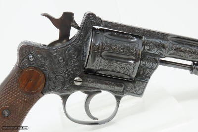 Scarce Antique HENRI PIEPER Model 1893 Gas Seal 8mm Revolver SCROLL ENGRAVE 7-SHOT NAGANT TYPE BELGIAN REVOLVER - Image 3 of 17
