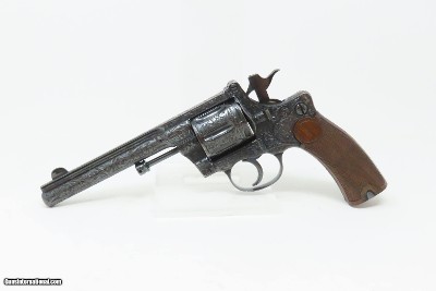 Scarce Antique HENRI PIEPER Model 1893 Gas Seal 8mm Revolver SCROLL ENGRAVE 7-SHOT NAGANT TYPE BELGIAN REVOLVER - Image 5 of 17
