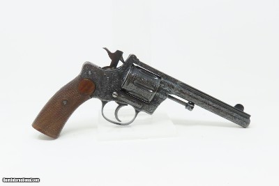 Scarce Antique HENRI PIEPER Model 1893 Gas Seal 8mm Revolver SCROLL ENGRAVE 7-SHOT NAGANT TYPE BELGIAN REVOLVER - Image 2 of 17