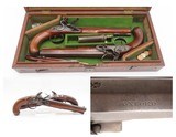 c1780s OXFORD, ENGLAND CASED SET Antique JOHN COLLIS Flintlock Pistols .66
LARGE MATCHED PAIR MARTIAL SIDEARMS - 1 of 25