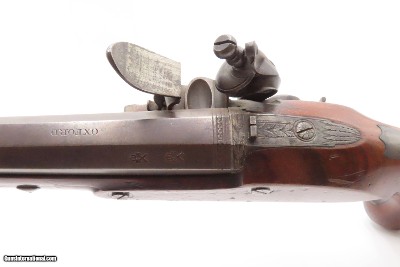 c1780s OXFORD, ENGLAND CASED SET Antique JOHN COLLIS Flintlock Pistols .66LARGE MATCHED PAIR MARTIAL SIDEARMS - Image 13 of 25