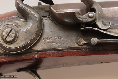 c1780s OXFORD, ENGLAND CASED SET Antique JOHN COLLIS Flintlock Pistols .66LARGE MATCHED PAIR MARTIAL SIDEARMS - Image 10 of 25