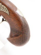 ENGRAVED & SILVER Mounted Antique DERINGER Percussion Pistol KILLED LINCOLN Henry Deringer’s Famous Pocket Pistol GERMAN SILVER - 16 of 18