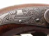 ENGRAVED & SILVER Mounted Antique DERINGER Percussion Pistol KILLED LINCOLN Henry Deringer’s Famous Pocket Pistol GERMAN SILVER - 6 of 18