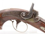 ENGRAVED & SILVER Mounted Antique DERINGER Percussion Pistol KILLED LINCOLN Henry Deringer’s Famous Pocket Pistol GERMAN SILVER - 4 of 18