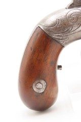 Engraved ALLEN & THURBER BAR HAMMER Pocket Percussion Pistol Walnut Grips
Half-OCTAGON Barrel Civil War Era American DA - 16 of 18