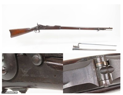 Antique U.S. SPRINGFIELD M1884 “TRAPDOOR” .45-70 GOVT Rifle with BAYONET
INDIAN WARS Single Shot U.S. MILITARY Rifle