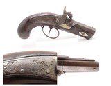 Very Scarce ENGRAVED Antique GILLESPIE .48 Percussion DERINGER Style Pistol CALIFORNIA GOLD RUSH Era RIVERBOAT GAMBLER’s Gun - 1 of 17