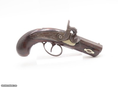 Very Scarce ENGRAVED Antique GILLESPIE .48 Percussion DERINGER Style Pistol CALIFORNIA GOLD RUSH Era RIVERBOAT GAMBLER’s Gun - Image 2 of 17