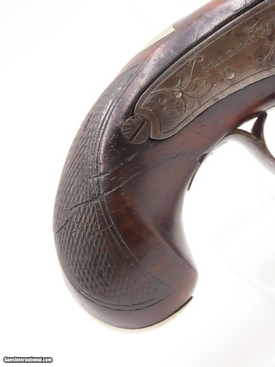 Very Scarce ENGRAVED Antique GILLESPIE .48 Percussion DERINGER Style Pistol CALIFORNIA GOLD RUSH Era RIVERBOAT GAMBLER’s Gun - Image 3 of 17