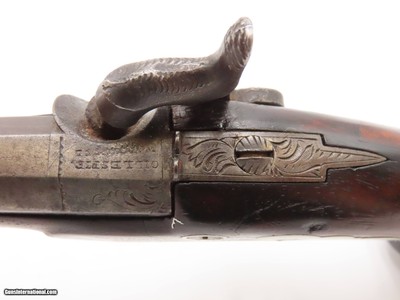 Very Scarce ENGRAVED Antique GILLESPIE .48 Percussion DERINGER Style Pistol CALIFORNIA GOLD RUSH Era RIVERBOAT GAMBLER’s Gun - Image 9 of 17