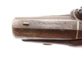 ENGRAVED/SILVER Mounted Antique DERRINGER Percussion Pistol A.R. MENDENHALL Period Copy of Henry Deringer’s Famous Pistol - 10 of 17