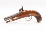 1850s ENGRAVED Liege Proofed Antique DERRINGER .47 Percussion POCKET Pistol Mid-19th Century SELF DEFENSE Pistol GERMAN SILVER - 15 of 18