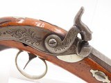 1850s ENGRAVED Liege Proofed Antique DERRINGER .47 Percussion POCKET Pistol Mid-19th Century SELF DEFENSE Pistol GERMAN SILVER - 4 of 18