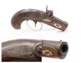 ENGRAVED/SILVER Mounted Antique “PEANUT SIZE” Percussion DERRINGER Pistol
Period Copy of Henry Deringer’s Famous Pistol