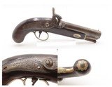 Liege Proofed ENGRAVED/SILVER Mounted Antique DERRINGER Percussion Pistol
Period Copy of Henry Deringer’s Famous Pistol