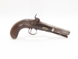 ENGRAVED English R.S. CLARK Antique SILVER BANDED Percussion POCKET Pistol
English SELF DEFENSE Pistol Made Circa 1840 - 2 of 18