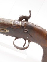 ENGRAVED English R.S. CLARK Antique SILVER BANDED Percussion POCKET Pistol
English SELF DEFENSE Pistol Made Circa 1840 - 17 of 18