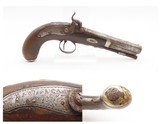 ENGRAVED English R.S. CLARK Antique SILVER BANDED Percussion POCKET Pistol
English SELF DEFENSE Pistol Made Circa 1840