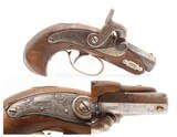 ENGRAVED/SILVER Mounted A.J. PLATE Antique DERRINGER .41 Percussion Pistol
“J. DERINGER” Period Copy Henry Deringer’s Pistol