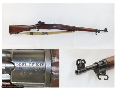 WORLD WAR I Era REMINGTON U.S. M1917 Bolt Action C&R MILITARY Rifle .30-06
WWI INFANTRY Rifle w/R/9-18 Marked Barrel & SLING