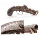 ENGRAVED/SILVER Mounted Antique DERRINGER Percussion Pistol “DERINGE” Lock