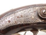 ENGRAVED/SILVER Mounted Antique DERRINGER Percussion Pistol “DERINGE” Lock - 6 of 17