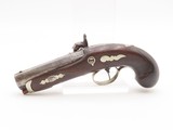 ENGRAVED/SILVER Mounted Antique DERRINGER Percussion Pistol “DERINGE” Lock - 14 of 17