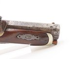 ENGRAVED/SILVER Mounted Antique DERRINGER Percussion Pistol “DERINGE” Lock - 5 of 17
