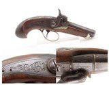 ENGRAVED/SILVER Mounted Antique DERRINGER Percussion Pistol DERINGEE Marked Period Copy of Henry Deringer’s Famous Pistol