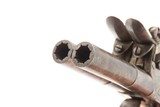 18th Century European DOUBLE BARREL FLINTLOCK Pistol 35 Caliber SILVER WIRE SxS Defensive Sidearm with Engraved Panoplies - 10 of 18