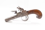 18th Century European DOUBLE BARREL FLINTLOCK Pistol 35 Caliber SILVER WIRE SxS Defensive Sidearm with Engraved Panoplies - 2 of 18