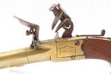 ALL-BRASS BRITISH Antique BOXLOCK Pistol by THOMAS ARCHER .44 cal Flintlock With Inscribed SILVER ESCUTCHEON - 4 of 16