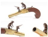 ALL-BRASS BRITISH Antique BOXLOCK Pistol by THOMAS ARCHER .44 cal Flintlock With Inscribed SILVER ESCUTCHEON - 1 of 16