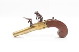 ALL-BRASS BRITISH Antique BOXLOCK Pistol by THOMAS ARCHER .44 cal Flintlock With Inscribed SILVER ESCUTCHEON - 2 of 16
