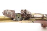 ALL-BRASS BRITISH Antique BOXLOCK Pistol by THOMAS ARCHER .44 cal Flintlock With Inscribed SILVER ESCUTCHEON - 7 of 16