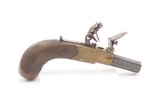 Antique BRITISH BLISSETT BRASS Frame FLINTLOCK Pistol SILVER ACCENTS .38
ENGRAVED w/SILVER POMMEL CAP & ESCUTCHEON - 5 of 17