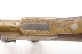 Antique BRITISH BLISSETT BRASS Frame FLINTLOCK Pistol SILVER ACCENTS .38
ENGRAVED w/SILVER POMMEL CAP & ESCUTCHEON - 2 of 17