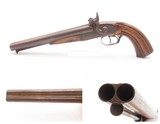 Antique HOWDAH Pistol by BORDONI DOUBLE BARREL .58 Percussion BRESCIA ITALY LARGE SxS FIGHTING SIDEARM - 1 of 19