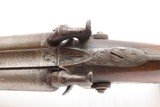 19th Century European HOWDAH Pistol DAMASCUS SxS BARRELS .65 Percussion
Side by Side Large Bore Sidearm - 7 of 16