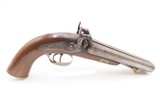 19th Century European HOWDAH Pistol DAMASCUS SxS BARRELS .65 Percussion
Side by Side Large Bore Sidearm - 13 of 16