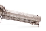 British ENGRAVED Antique BOXLOCK .54 Percussion POCKET Pistol “MANSTOPPER” BIRMINGHAM PROOFED Mid-1800s SELF DEFENSE Pistol - 5 of 18