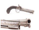 British ENGRAVED Antique BOXLOCK .54 Percussion POCKET Pistol “MANSTOPPER” BIRMINGHAM PROOFED Mid-1800s SELF DEFENSE Pistol - 1 of 18