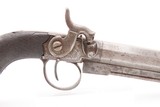 British ENGRAVED Antique BOXLOCK .54 Percussion POCKET Pistol “MANSTOPPER” BIRMINGHAM PROOFED Mid-1800s SELF DEFENSE Pistol - 4 of 18
