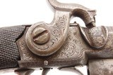 British ENGRAVED Antique BOXLOCK .54 Percussion POCKET Pistol “MANSTOPPER” BIRMINGHAM PROOFED Mid-1800s SELF DEFENSE Pistol - 7 of 18