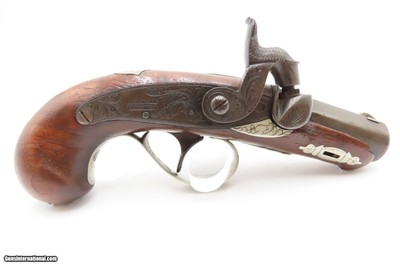 GERMAN SILVER Antique C. CURRY Agent DERINGER .44 Percussion POCKET PistolInfamous POCKET Pistol that Assassinated LINCOLN - Image 2 of 11