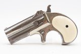 CASED & ENGRAVED Antique REMINGTON Over/Under Double DERINGER Pistol CARVED .41 Caliber Rimfire Pistol with Antique CARVED GRIP - 12 of 15