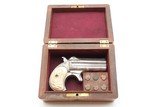 CASED & ENGRAVED Antique REMINGTON Over/Under Double DERINGER Pistol CARVED .41 Caliber Rimfire Pistol with Antique CARVED GRIP - 8 of 15
