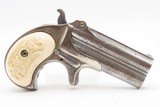 CASED & ENGRAVED Antique REMINGTON Over/Under Double DERINGER Pistol CARVED .41 Caliber Rimfire Pistol with Antique CARVED GRIP - 11 of 15
